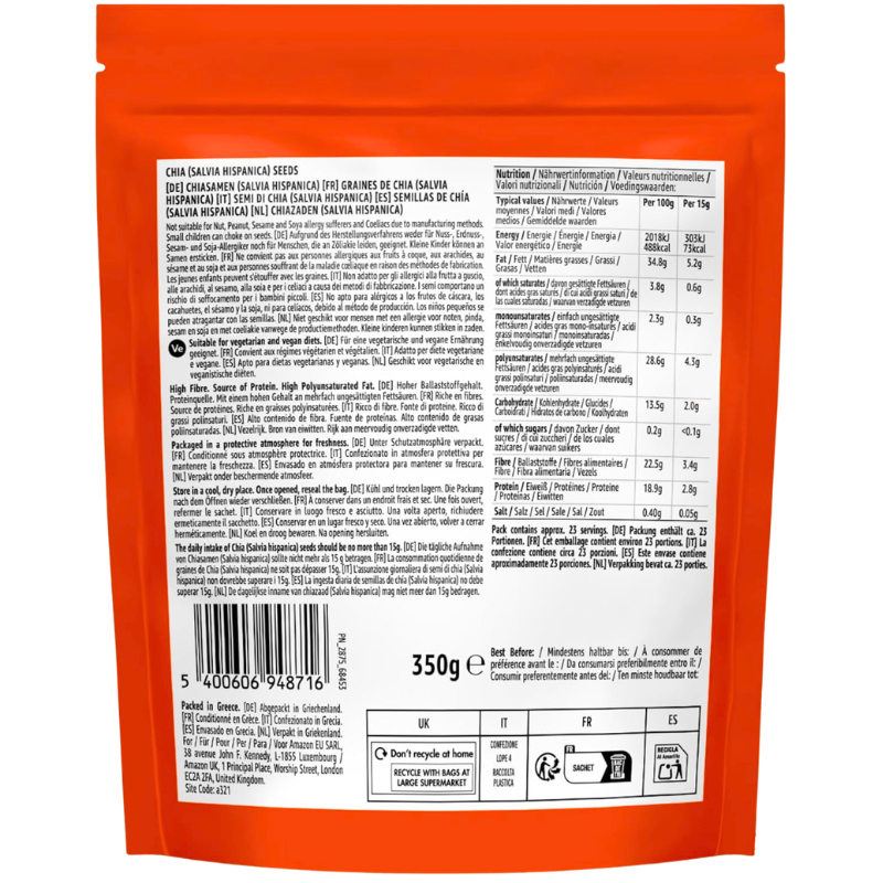 Organic Chia Seeds by Nutraox 350G